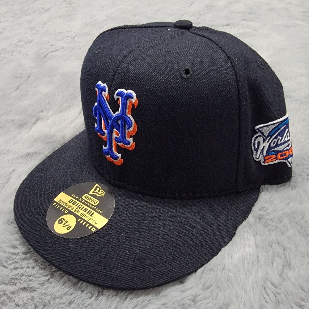 New York Mets 2000 World Series Hat Cap Mens 6-7/8 Navy Wool MLB New Era 5950